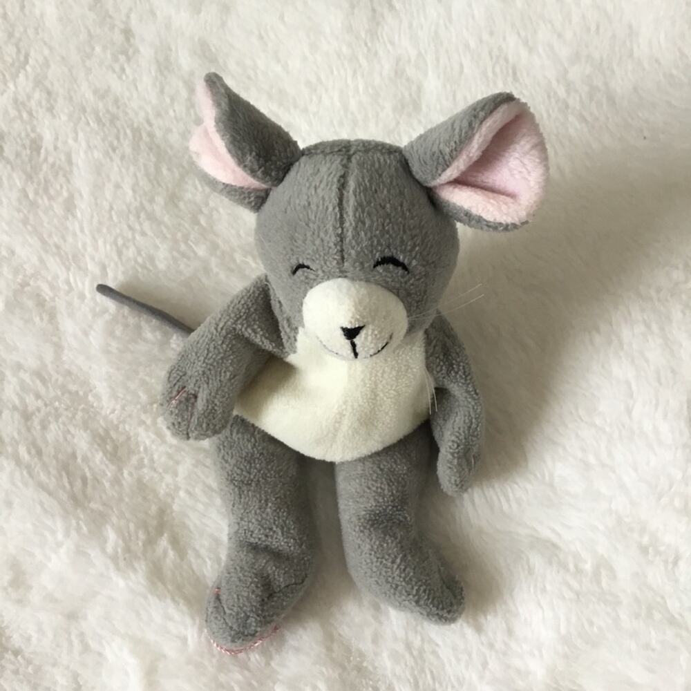 Mary Meyer Gray and White Plush Mouse Toy